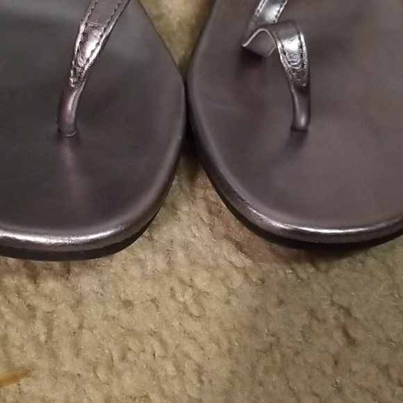 silver thong wedge sandals